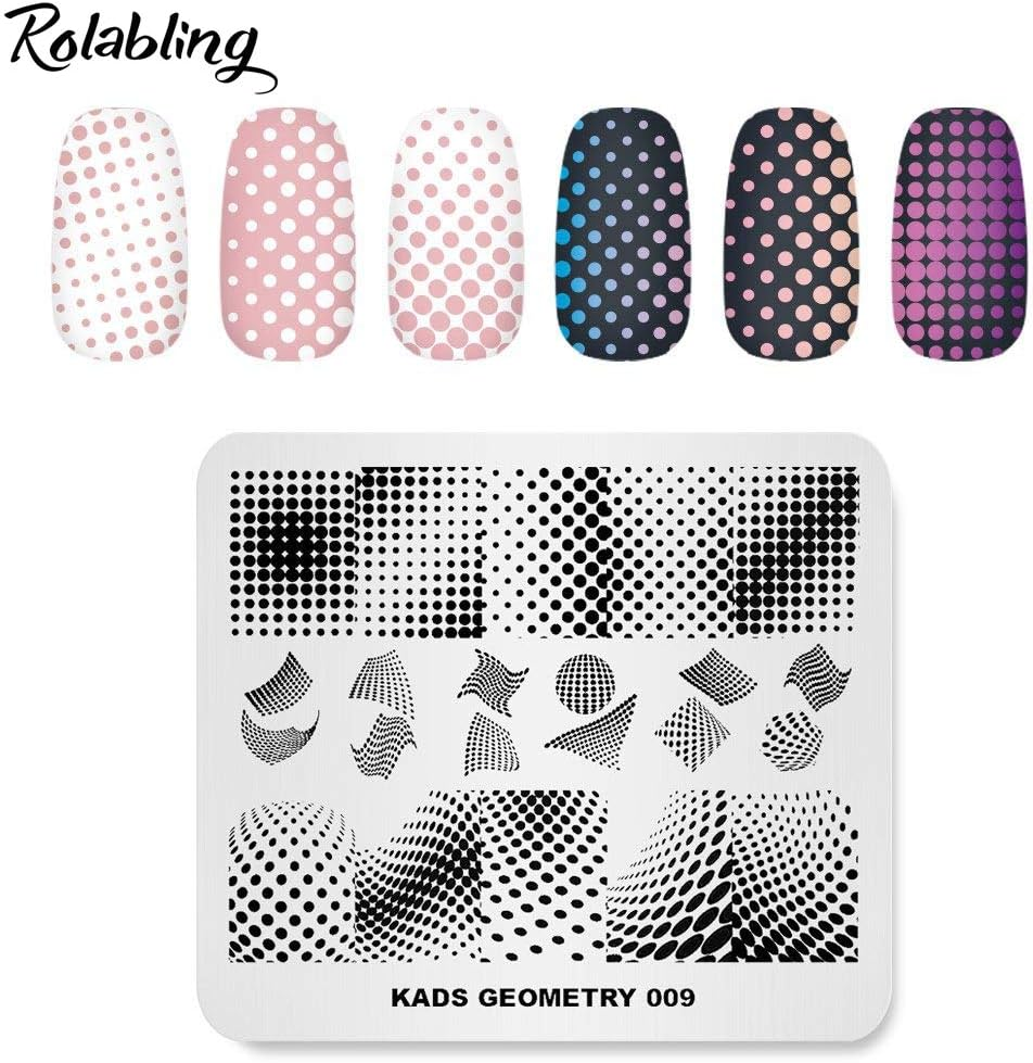 Stamping Plate - Fashion Geometry Dots Abstract Spots Points Theme Multi-Pattern Stamp Print Image Template for Nail Art Design