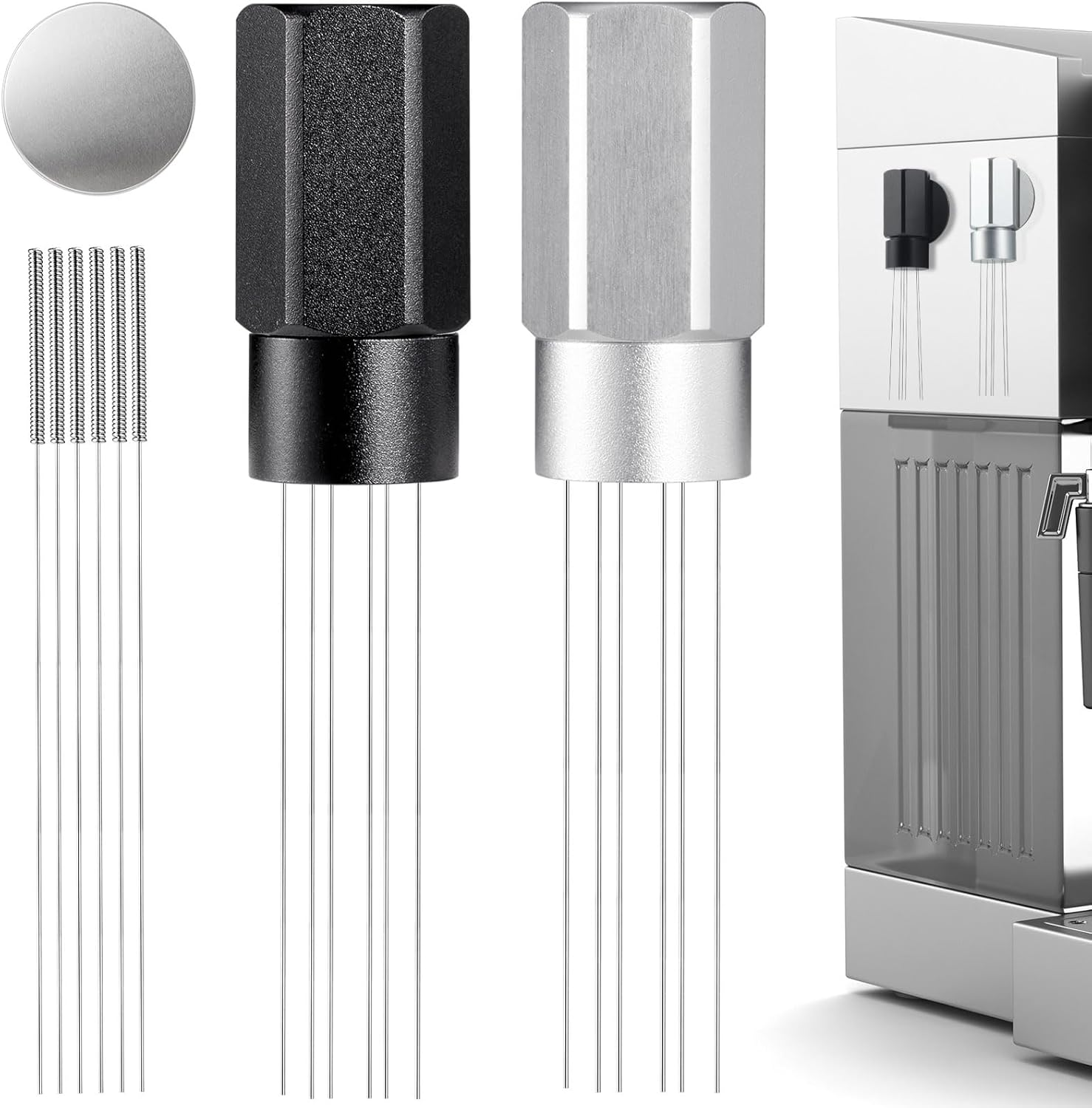 MODY RODY Magnetic WDT Tool | Stainless Espresso Distribution Tool | 54Mm Coffee Stirrer Neddles | for Home Barista or Coffee Shop