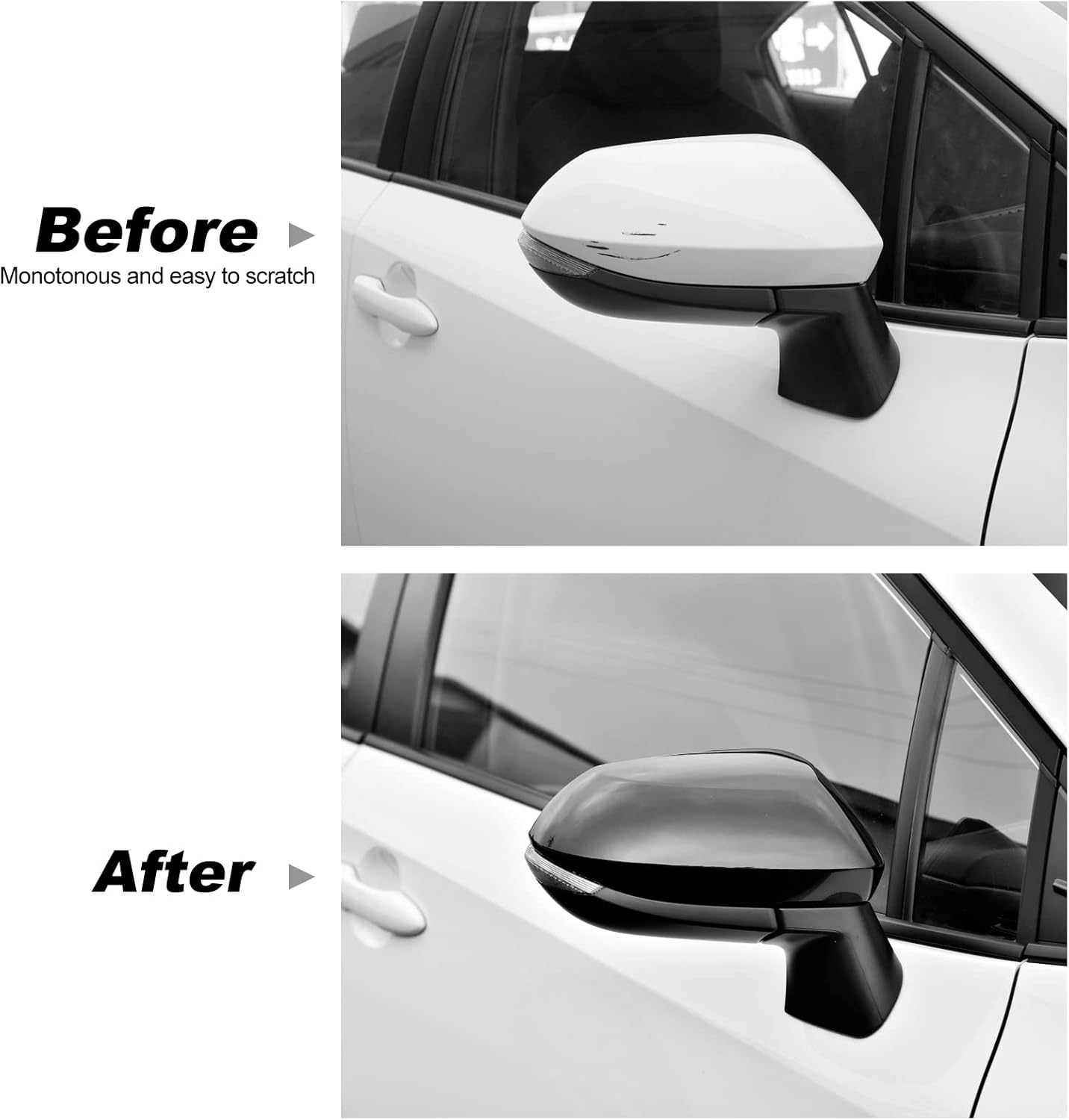 CKE for Toyota Corolla 2024 2023 2022 2021 2020 Accessories Sport Car Rearview Mirror Cover Trims Rear View Mirror Guard Protector Caps -Glossy Black image number 2