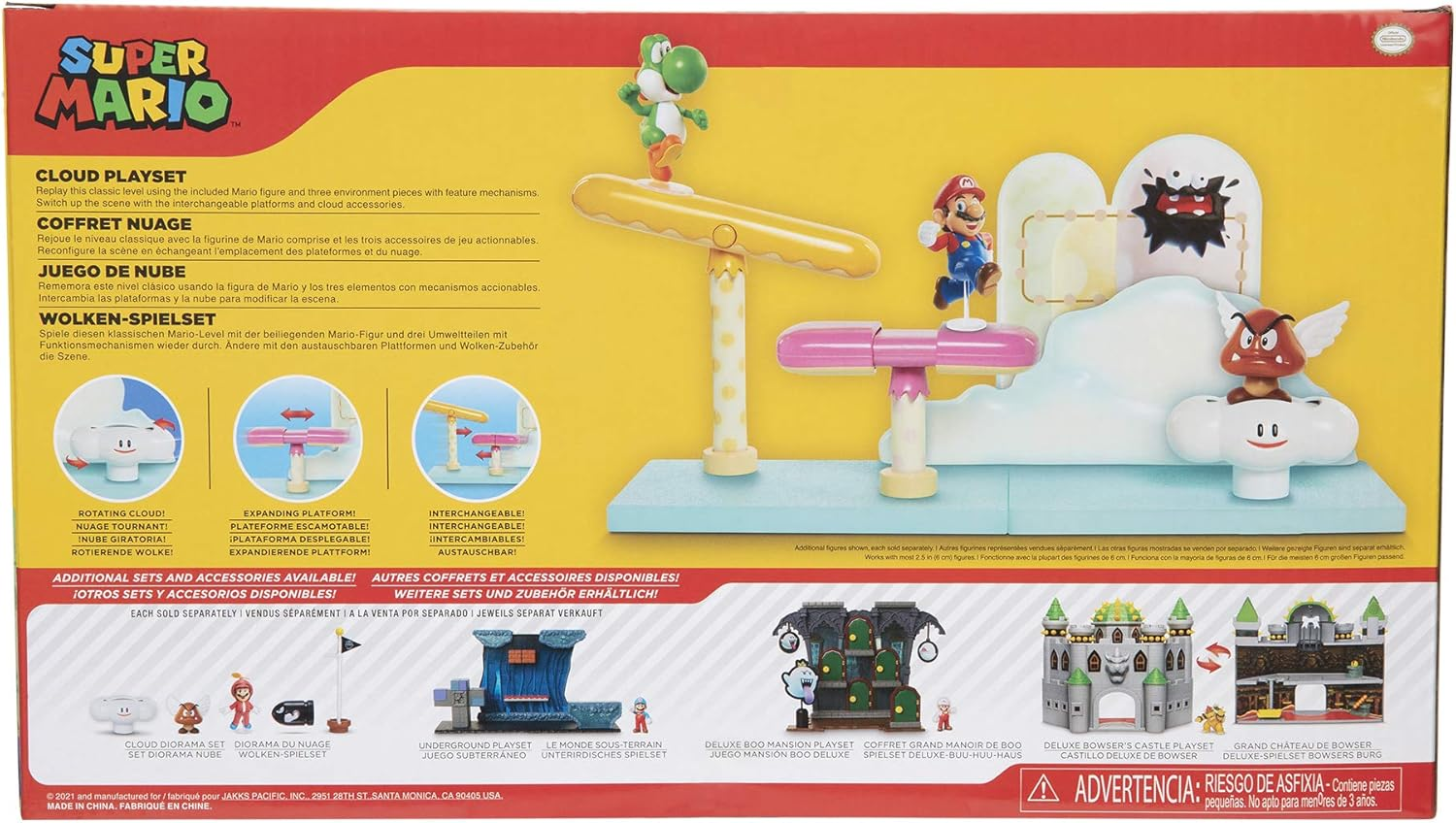 Jakks Pacific World of Nintendo Super Mario 2.5 Inch Cloud Playset Multicolour image number 6