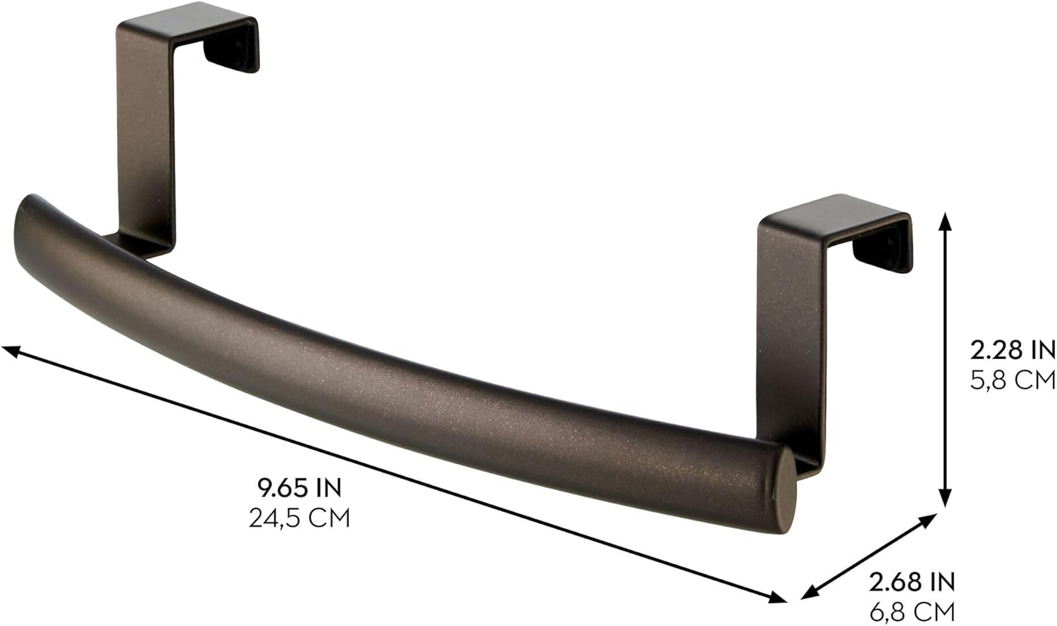 Interdesign Axis over Door Towel Bar, Small Metal Towel Rack, Towel Holder for the Home, Bronze image number 2