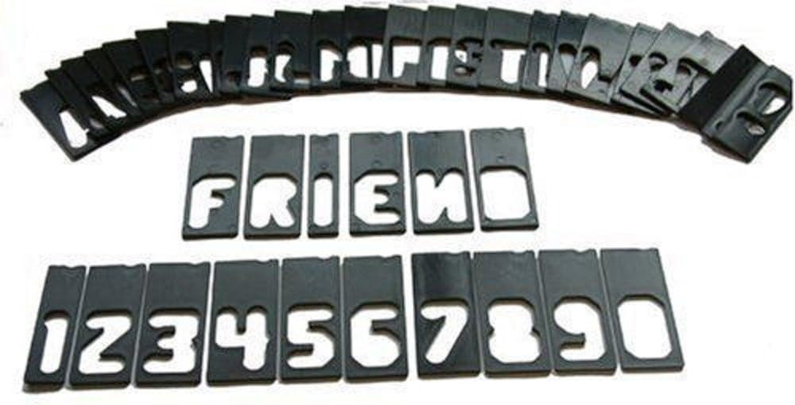 Milescraft 2202 1-1/2" Horizontal Character Template Set for Sign Making System, Black image number 1