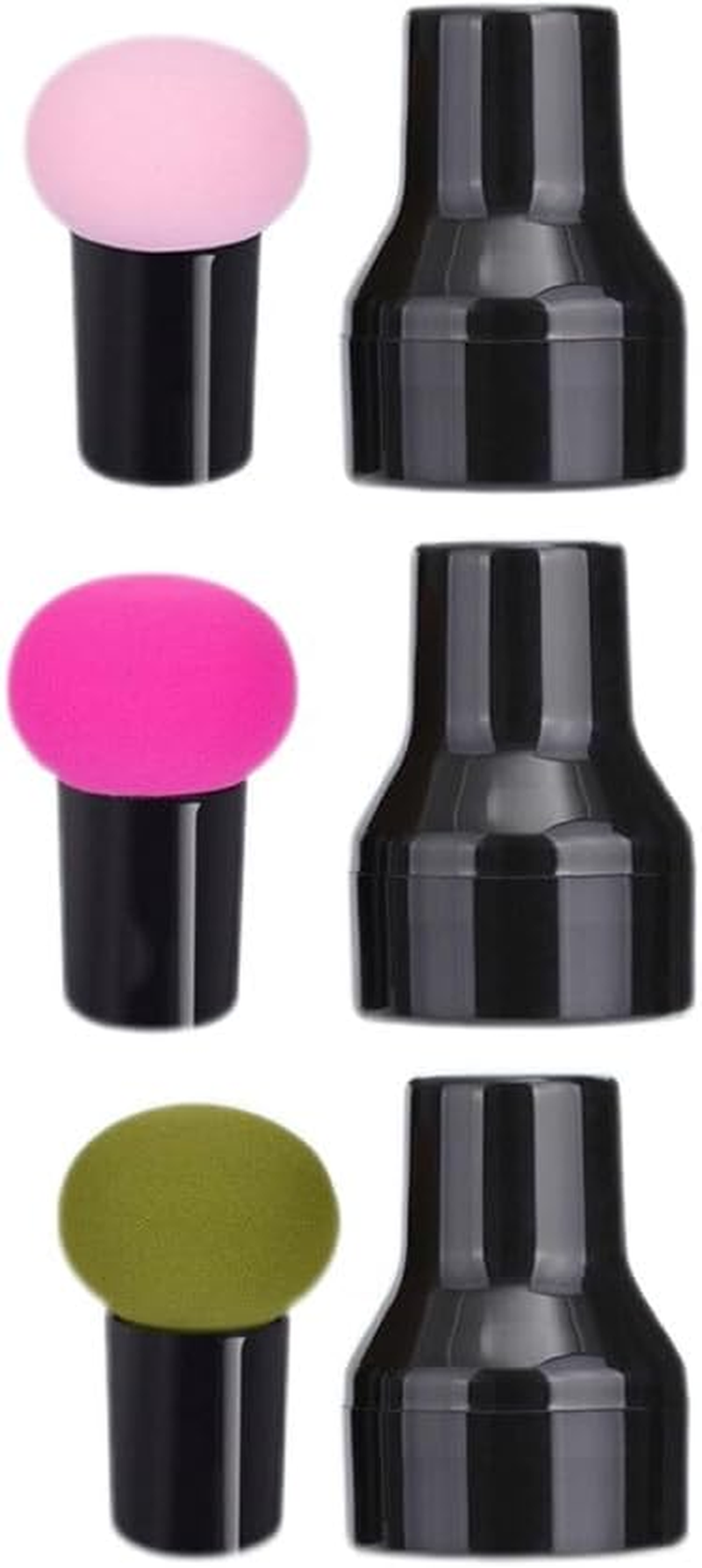 3 Pcs Foundation Sponge Powder Puff Mushroom Head Dry and Wet Makeup Puff Beauty Makeup Brush Foundation Makeup Tool (Style1, One Size)