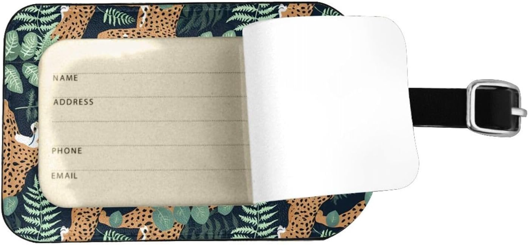 Leopard Print Elegant Tag Stylish Tag Luggage Tag 4.3 X 2.76 Inch for Suitcases Travel Bags image number 2