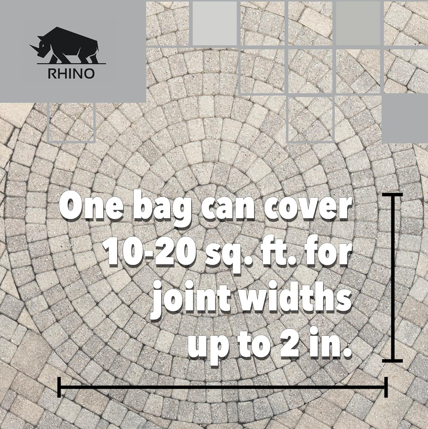 Rhino Power Bond plus - Polymeric Sand for Pavers and Stone Joints up to a Maximum of 2 Inches. (10 Pound, Slate Gray) - Ivory image number 4