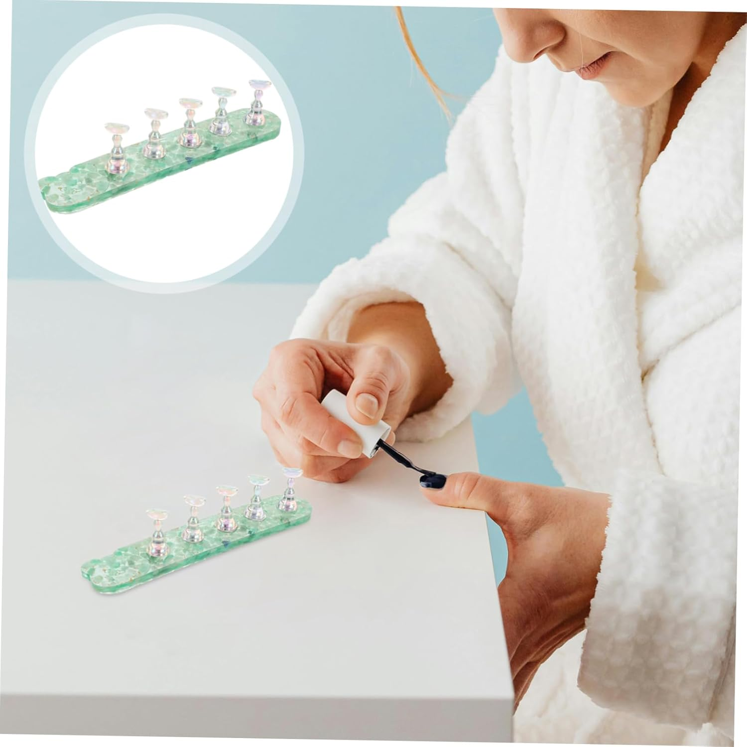 BAZEITFLOW Durable Nail Art Practice Stand for Beginners Faderesistant False Fingernail Holder DIY Manicure Training Tool for Home and Salon Use Engaging Nail Practice Display for Skill image number 4