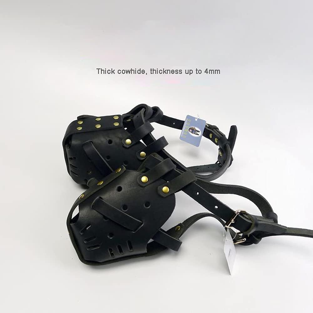 Pet Muzzles, Handmade Leather, Medium and Large Dogs, Horses, Doberman Eastern German Shepherd, Anti-Bite Dog Training Masks, Defense Muzzles, Service,M image number 6