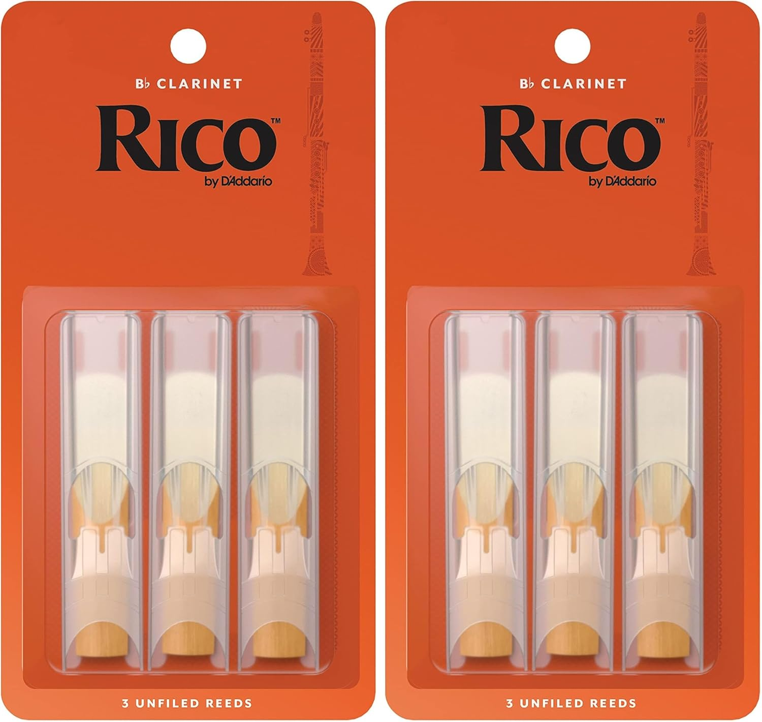 Rico by D'Addario Bb Clarinet Reeds, Strength 3.0, 10-Pack - Strength 2.0 (Pack Of 2), 3-Pack