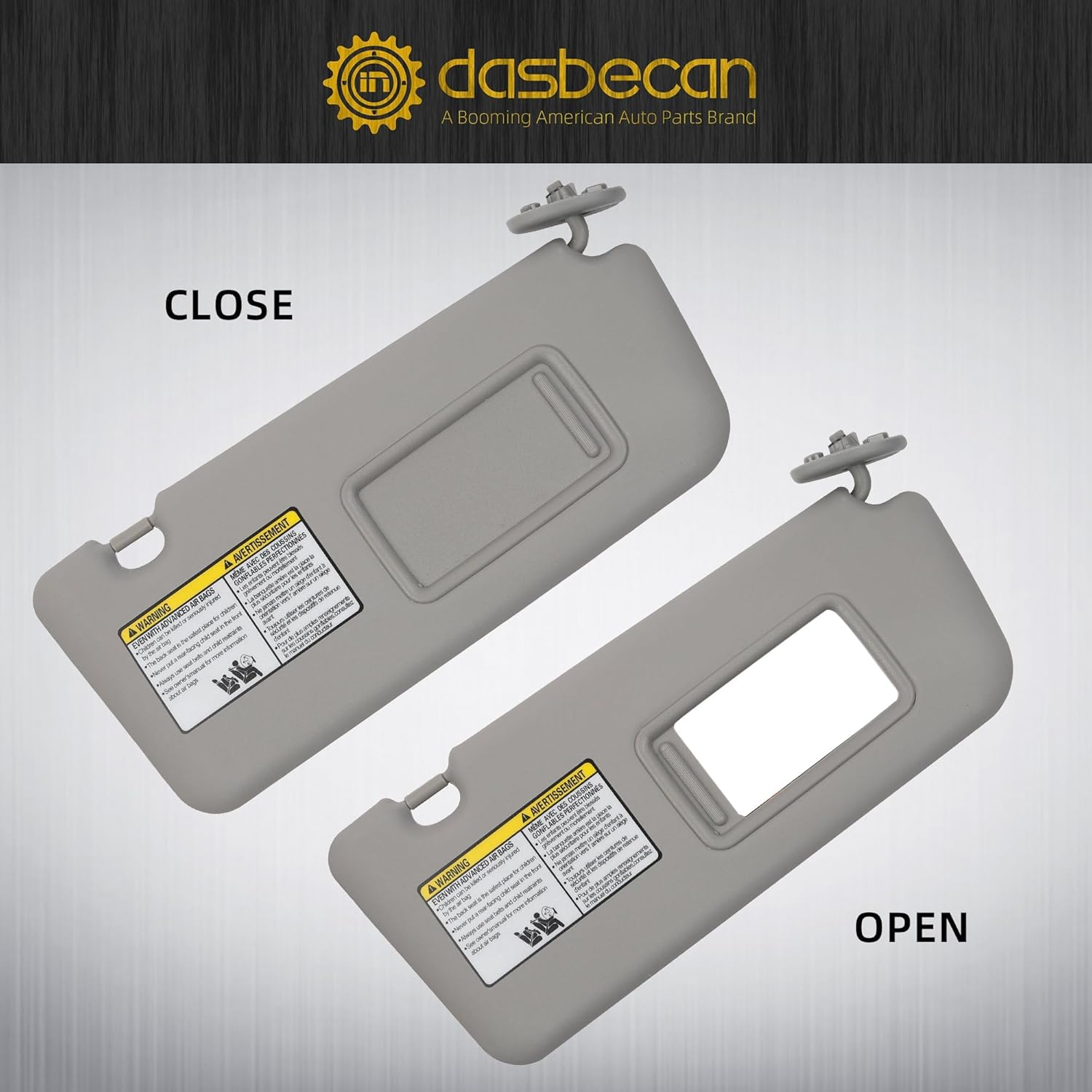 Dasbecan Right Passenger Side Sun Visor Compatible with Toyota RAV4 2004-2005 Sunvisor Replacement (Gray) image number 4