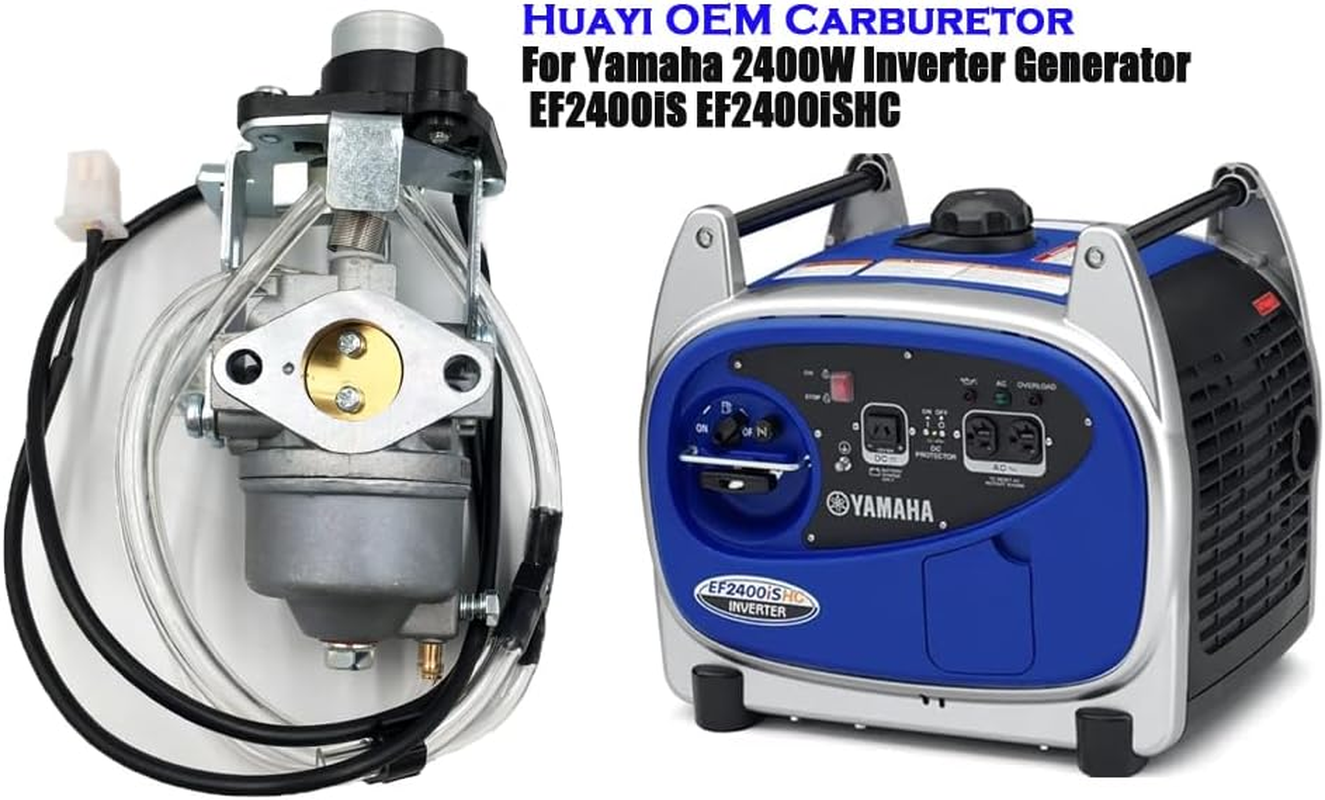 Huayi OEM Carburetor Carb Compatible with Yamaha 2400W Inverter Generator Ef2400Is Ef2400Ishc Manual Choke W/Throttle Stepper image number 5