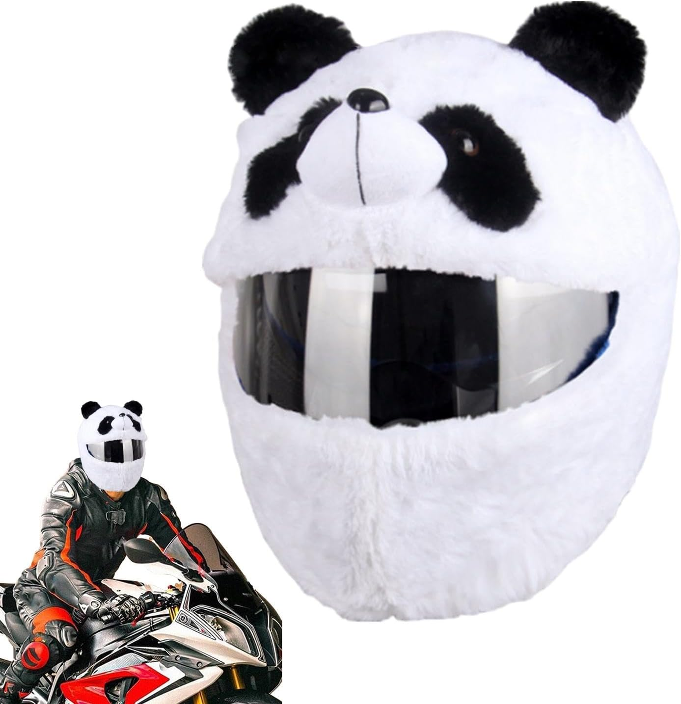 Motorcycle Helmet Plush Helmet Protective Cover Funny Cartoon Plush Helmet Protective Cover for Motorcycle Helmet Windproof Bicycle Accessories for Motorcycles, Electric Cars