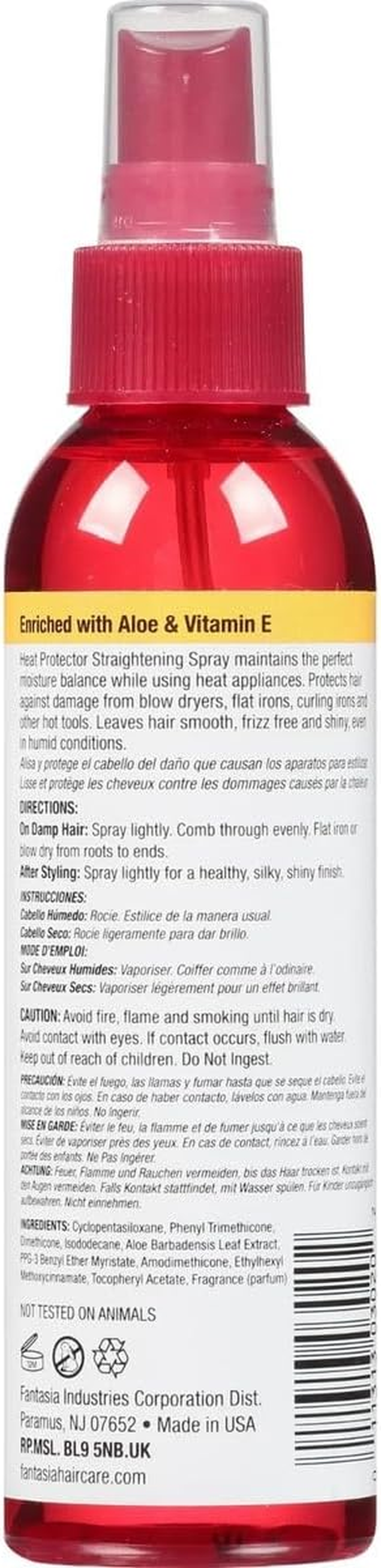 Fantasia Hair Polisher Heat Protector Straightening Spray, 6 Oz