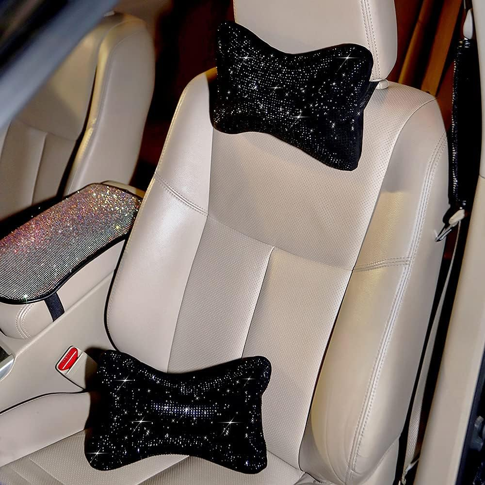 2Pcs Car Neck Pillow for Driver, Auto Seat Headrest Cushion Driving Relax Necksupport - Colorful image number 5