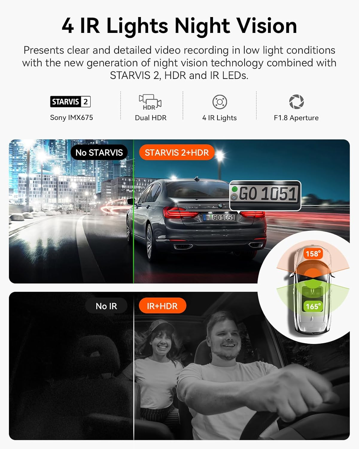 Vantrue N2X 2.7K Dash Cam Front and Inside, 5G Wifi Dual Dash Camera for Car with STARVIS 2, HDR IR Night Vision, GPS, 24/7 Parking Mode, LTE Remote Monitoring, Voice Control, Support 512GB Max image number 2