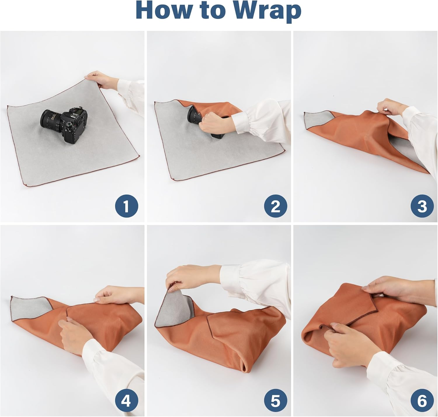 Walking Way Self-Adhesive Magic Cloth Camera Wrap, Protective Wrap, Universal Storage Cloth, Anti-Scratch, Dustproof, Washable Lens Pouch for DSLR, Smartphones, Laptops, Cosmetic, Household Items