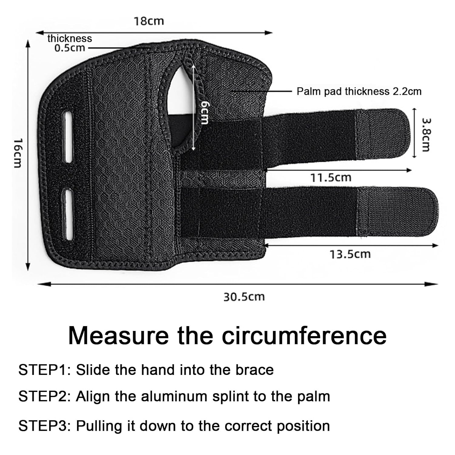 Carpal Tunnel Wrist Brace with Splint, Adjustable Wrist & Hand Support, Relieves Dequervain'S Tenosynovitis, Tendonit, Day & Night Wear for Pain Relief, Fits Left & Right Hand, Men & Women (Right) image number 4