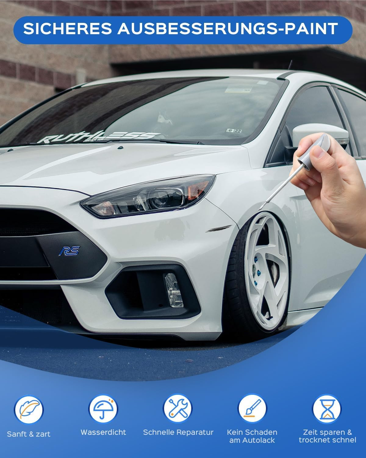 D4 Rapid Red Touch up Paint Compatible with Ford Exact Match for Chips and Scratches image number 2