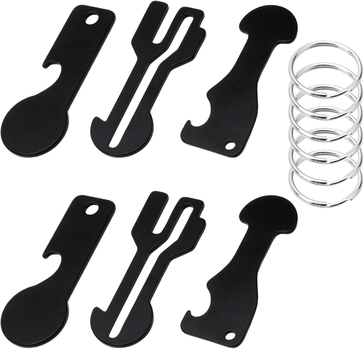 6 Pcs Australia Shopping Trolley Release Key Set, 3 Shape Designs with Stainless Steel Construction & Bottle Opener Feature, Trolley Token Keyring for Supermarket Cart Access (Black) image number 5