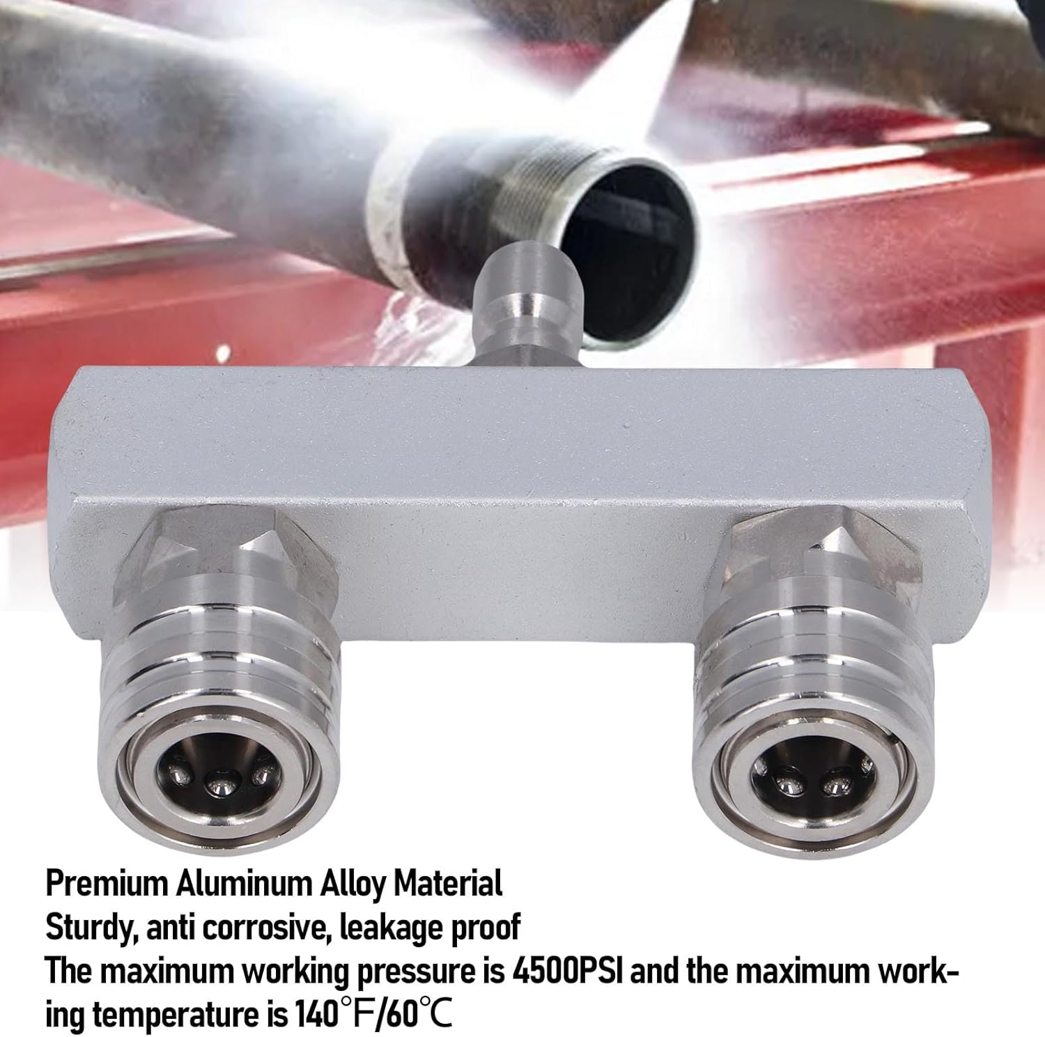 Jiawu Pressure Washer Tips, 2 in 1 Dual Power Washer Nozzle Tips, 1/4 Inch Quick Connect Aluminum Alloy Spray Nozzles with 0 Degree Red & 40 Degree White Nozzle, 4500PSI