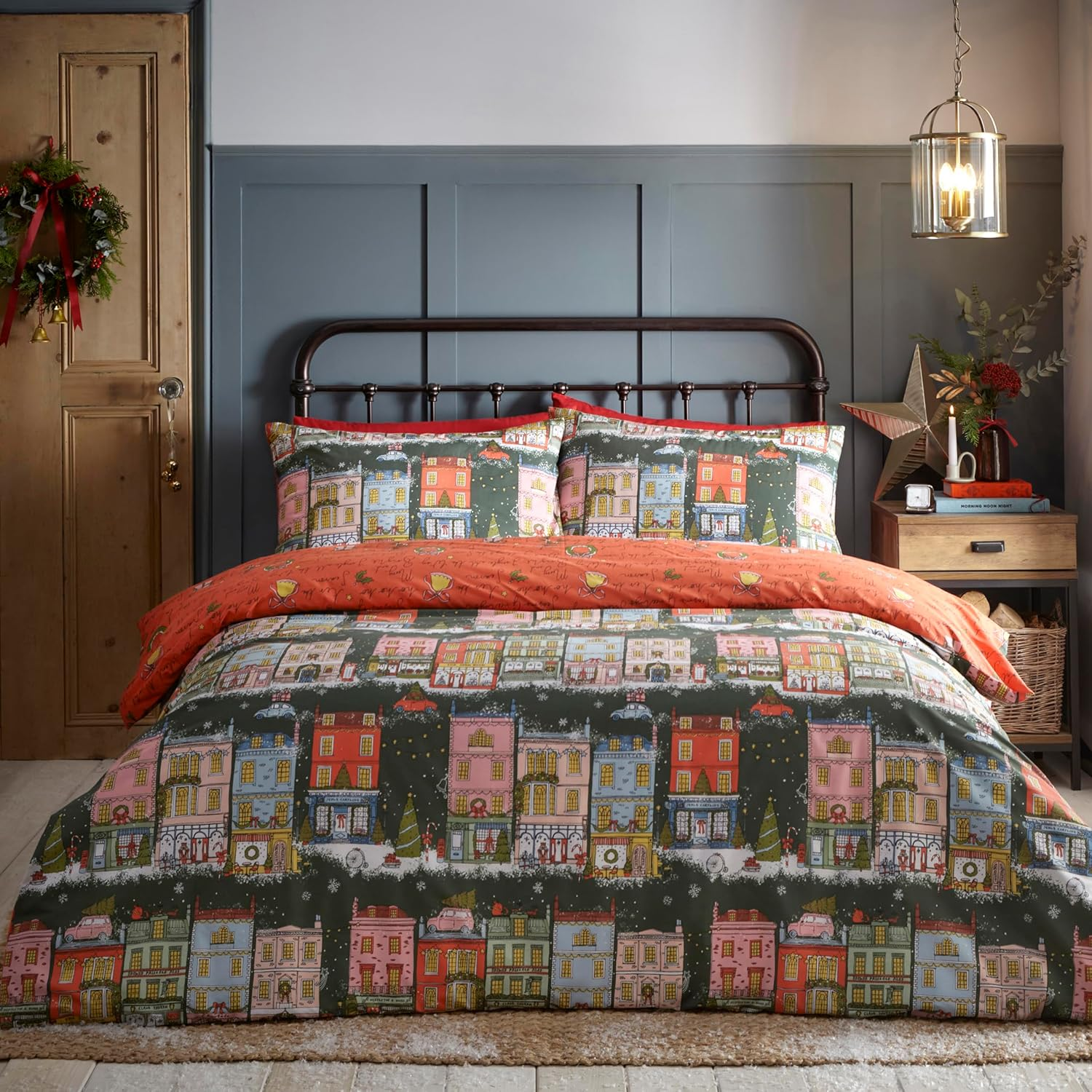 Furn. Christmas Spirit Duvet Cover Set - Single - Green