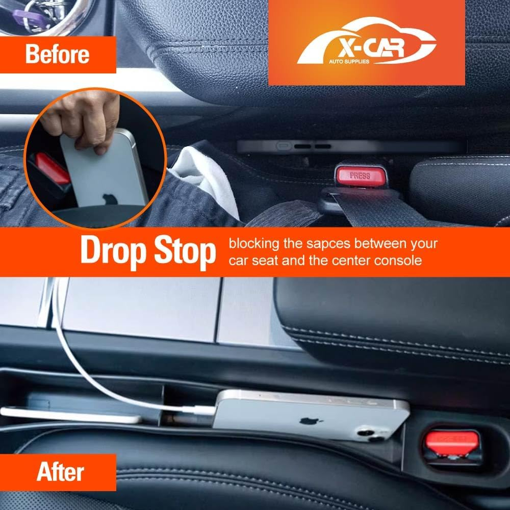 X-CAR Car Seat Gap TPE Filler Box Organizer for Tesla Model 3 2017-2023 and Model Y 2021-2025 Extra Console Side Storage Accessories