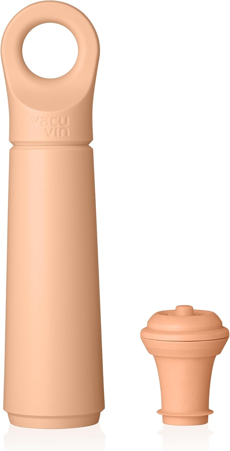 Vacu Vin Loop Wine Pump - Designed and Made in the Netherlands - Vacuum Wine Stopper Keeps Your Wine Fresh for up to 10 Days - Reusable - 1 Pump, 1 Stopper, Sand