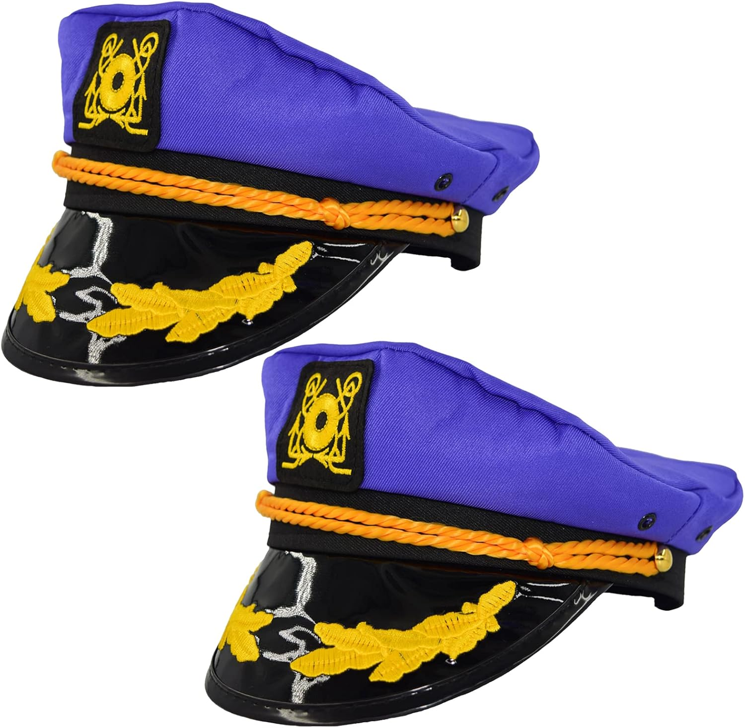 Admiral Captain Yacht Hat Snapback Gold Embroidery Anchor Skippers Cap for Party