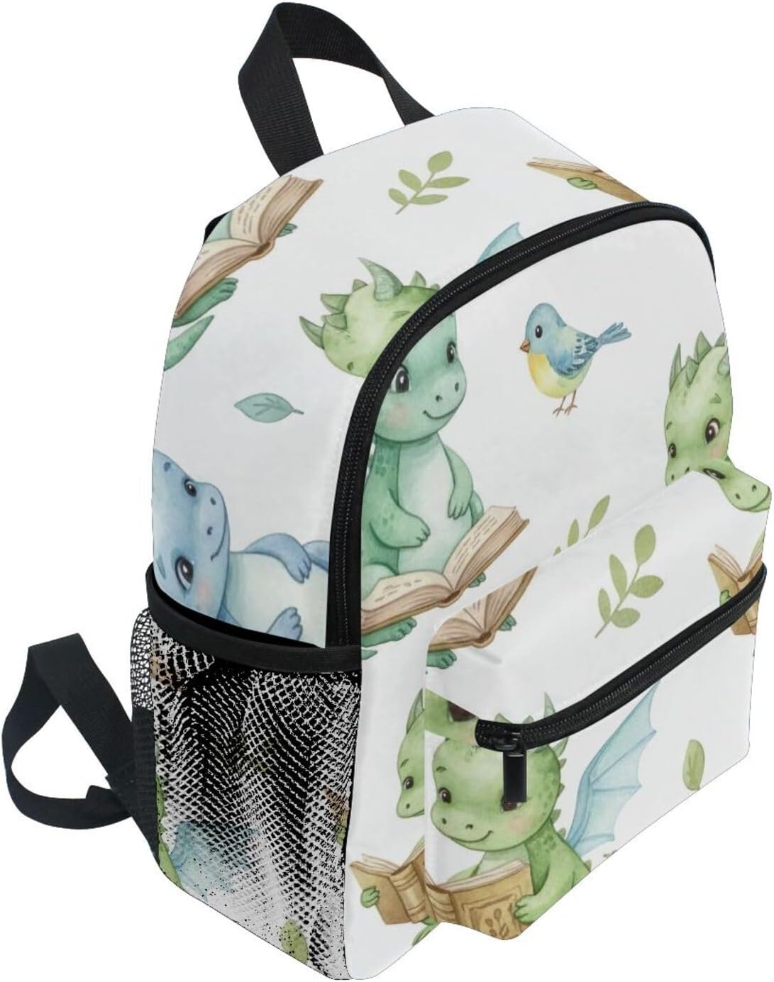 RPLIFE Cute Dragon White Toddler Girl Backpack with Name Tag, 3-8 Years, image number 4