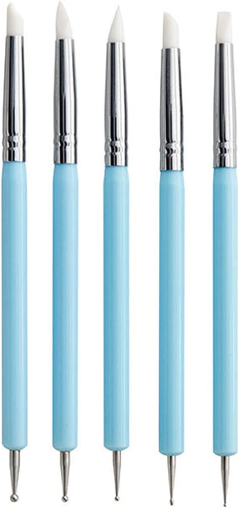 Luoshapucy Nail Brush [5 Pieces] Nail Art Nail Brush Set Acrylic Gel Brush Nails Double End Dotting Painting for DIY Nail Art Design image number 3