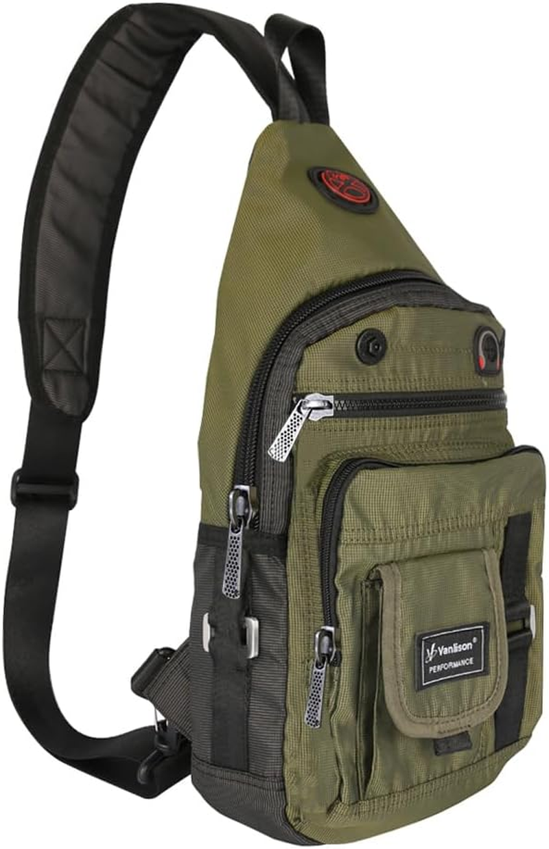 Vanlison Crossbody Sling Bag Small Backpack for Men Women Teens Bag - A-Green(Fits 10.5" Ipad) image number 3