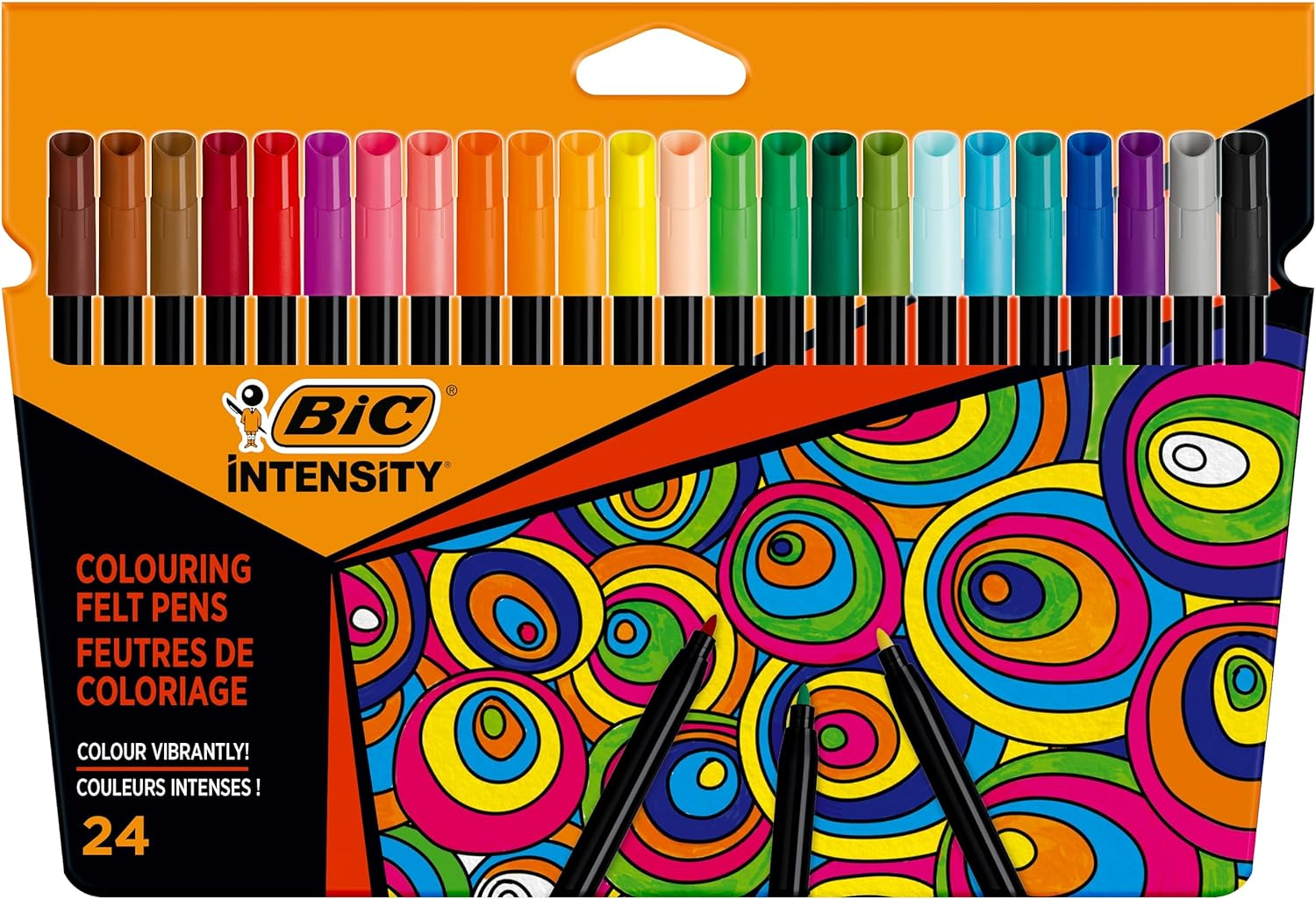 BIC Intensity Felt Tip Pens, Vibrant Colouring Pens, School Supplies for Kids or Adults, 24 Pack image number 3
