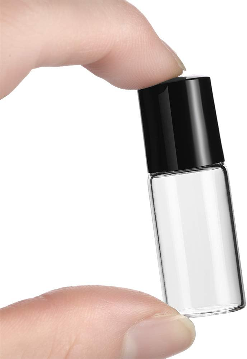 50 Pack 3Ml Clear Glass Sample Vials for Essential Oils, Empty Roller Bottle with Stainless Steel Ball - 3/4 Dram Perfume Roll on Container - Funnel, Opener, Dropper Included image number 3
