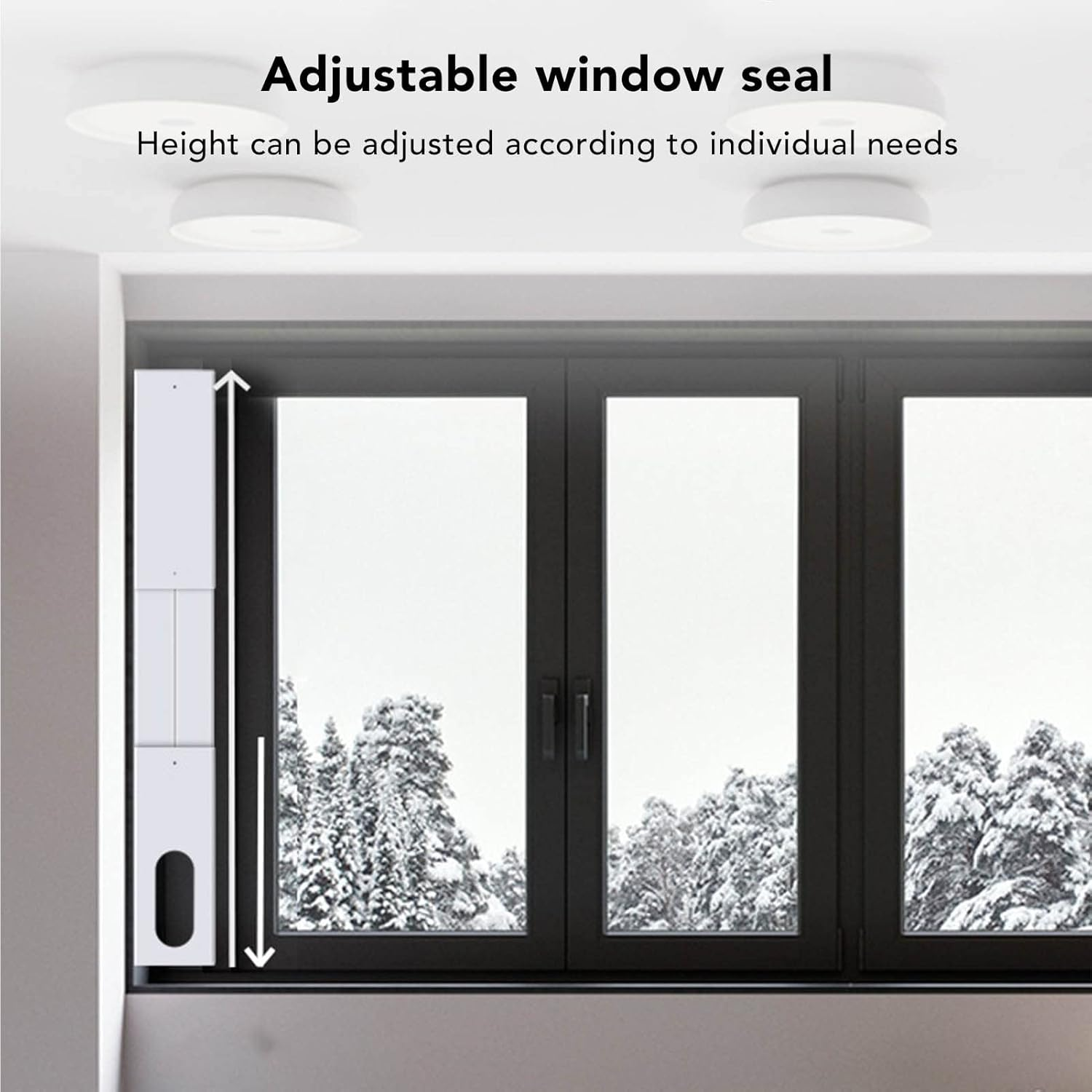 Air Conditioning Window Kit Non-Deformed Heat Resistant Seamless Power Saving Adjustable Sliding AC Valve Kit with for Office image number 3