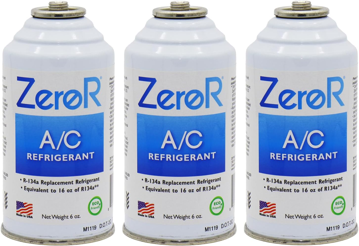 Zeror&reg; AC Refrigerant | R134A Replacement | 3 6Oz Cans for AC Recharging image number 2