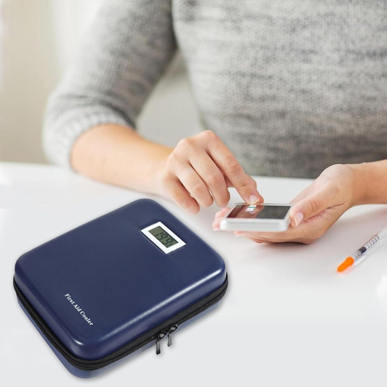 Cooler Bag,Insulated Freezer Bag for 9-12 Hours | Cooling Case Box with Storage Function for Cool Travel Hiking Camping Outdoor Flight Business Trip Car Home image number 6