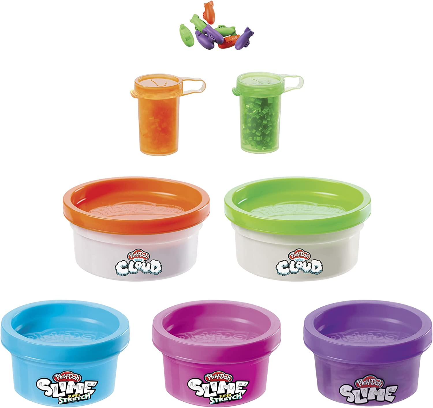 Play-Doh Nickelodeon Slime Rockin' Mix-Ins Kit for Kids 4 Years and up with 5 Colors and 3 Mix-In Bead Varieties, Non-Toxic image number 1