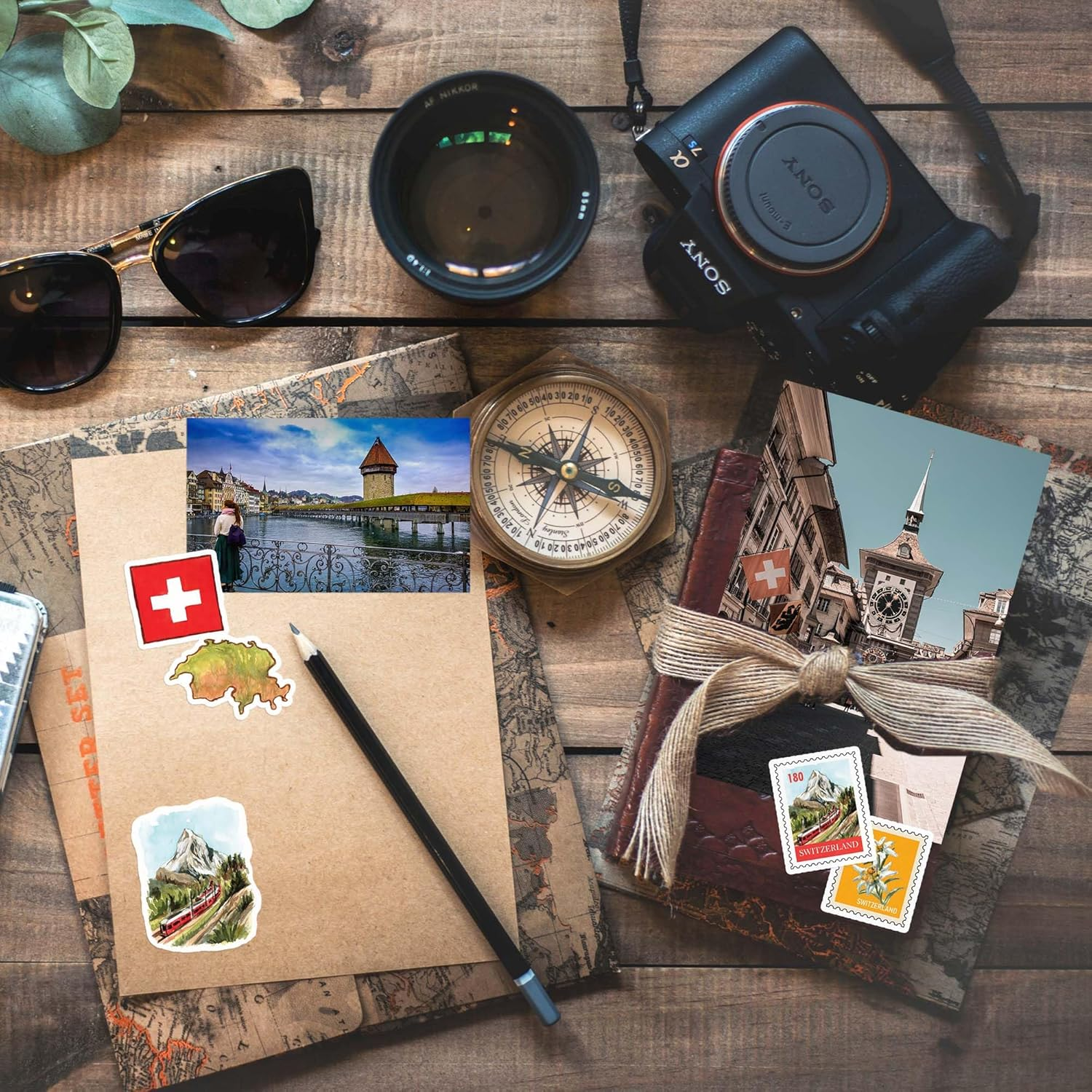 Navy Peony Stunning Switzerland Travel Stickers (31Pcs) &mdash; for Scrapbooks, Journals image number 2