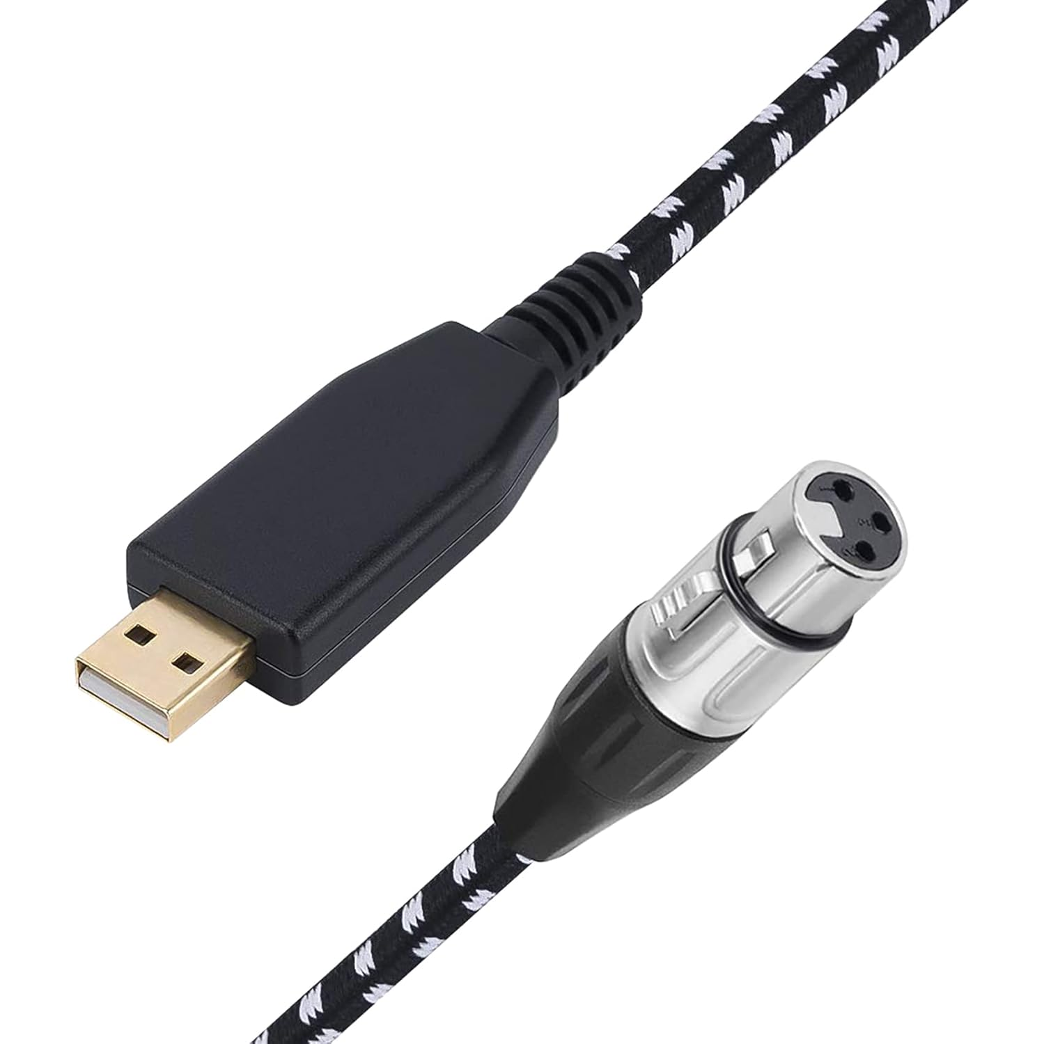 XLR to USB Adapter Cable, Tunghey Microphone Female XLR Cord to Computer PC USB Interface Adapter, 10Feet, Nylon Braided, OFC Shield, Noise Free-For Computer Mic Recording, Live Stream Broadcast (3M)