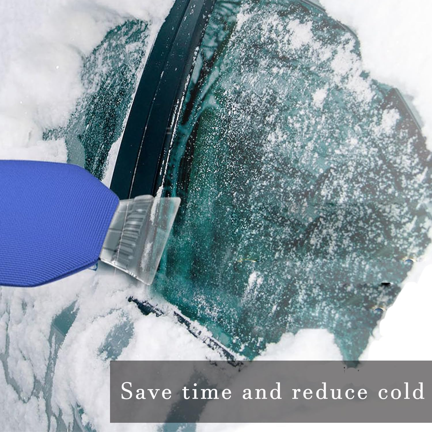 Ice Scraper with Gloves Thick Wool Gloves and Plastic Windshield Ice Scraper Quickly Remove Snow Frost for Car Truck SUV Waterproof Snow Removal Gloves Vehicle Ice Removal Tool (Red) image number 2