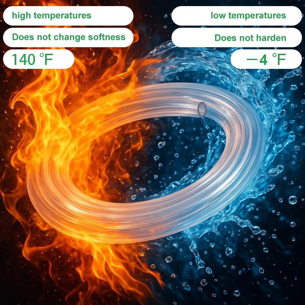 PVC Transparent Tube, 4Mm (0.15In) ID X 6Mm (0.23In) OD- 5M(16Ft) Length PVC Clear Hose, Flexible Vinyl Tubing, Food Grade Plastic Tube Pipe for Transfer Water Oil Air image number 1
