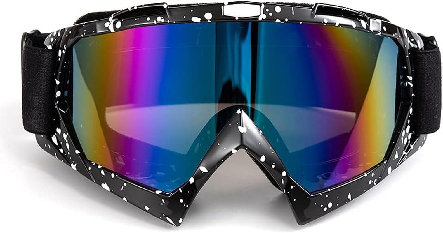 APEBAZY Motorradbrille Motocross Brille Dirt Bike Crossbrille ATV off Road Racing Mx-Fahrbrille Reitbrille Winddicht anti Fog UV Skibrille - Mg92-Spotted Frame Color Lens image number 4
