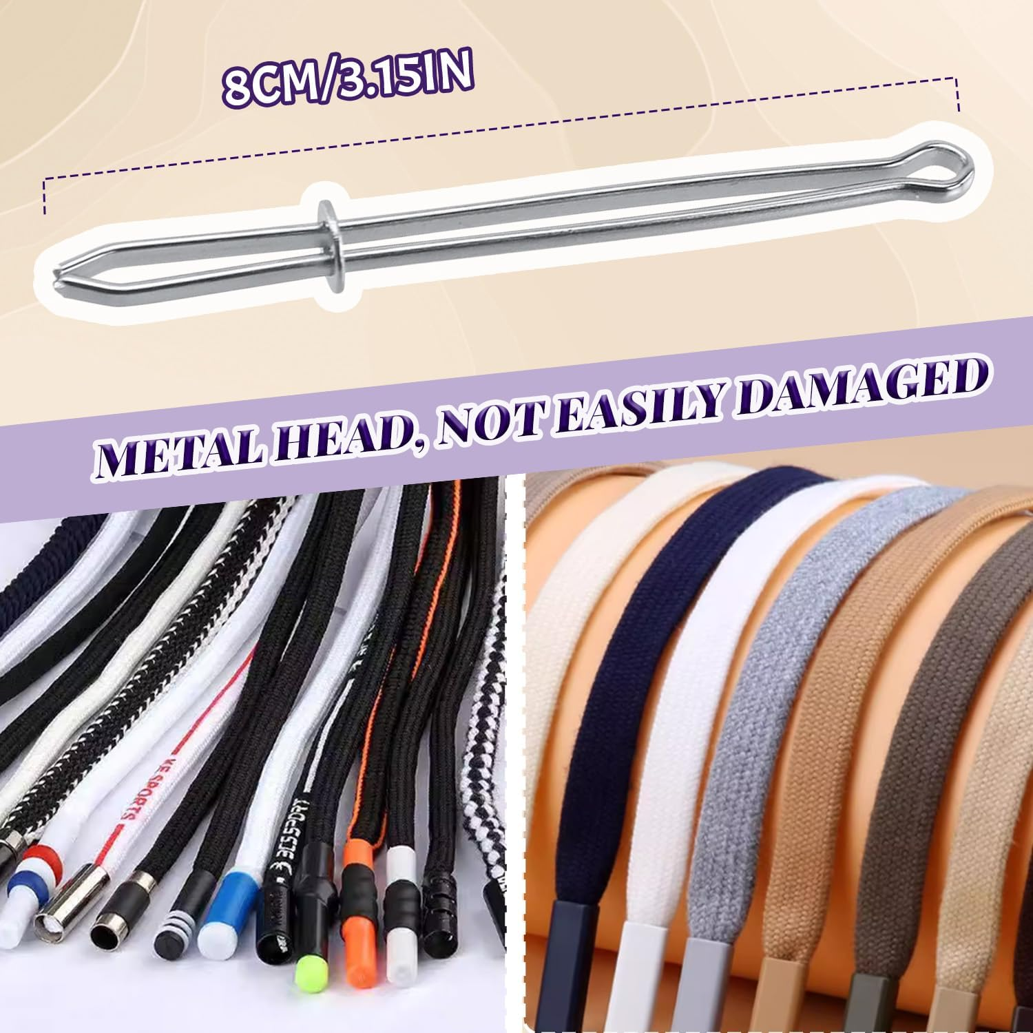 WALWAL 2 Pack 51 Inch Replacement Drawstrings Cotton Drawstring Cord, Suitable for Sweatpants Hoodies Shorts, with Threader Tool(Black,Cylindrical) image number 4