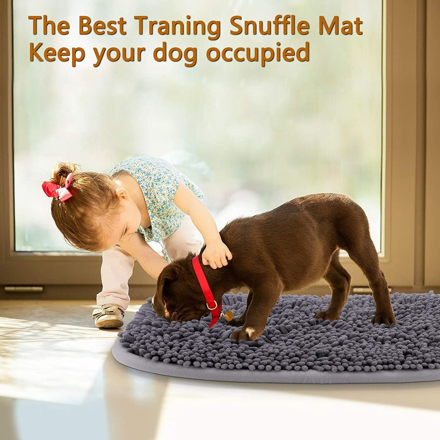 Snuffle Mat for Dogs, 17'' X 21'' Dog Snuffle Mat Interactive Feed Game for Boredom, Encourages Natural Foraging Skills and Stress Relief for Small/Medium/Large Dogs image number 2