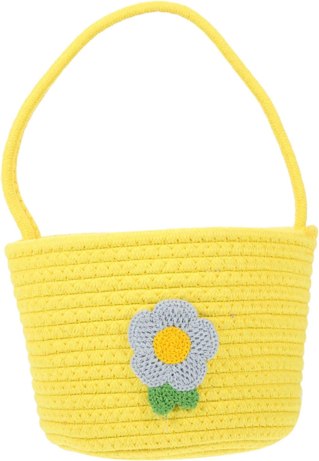Holibanna Easter Baskets Small Knitted Cotton Rope Tote Bag Easter Eggs Bucket Picnic Basket Clothing Storage Basket for Days Decoration image number 1