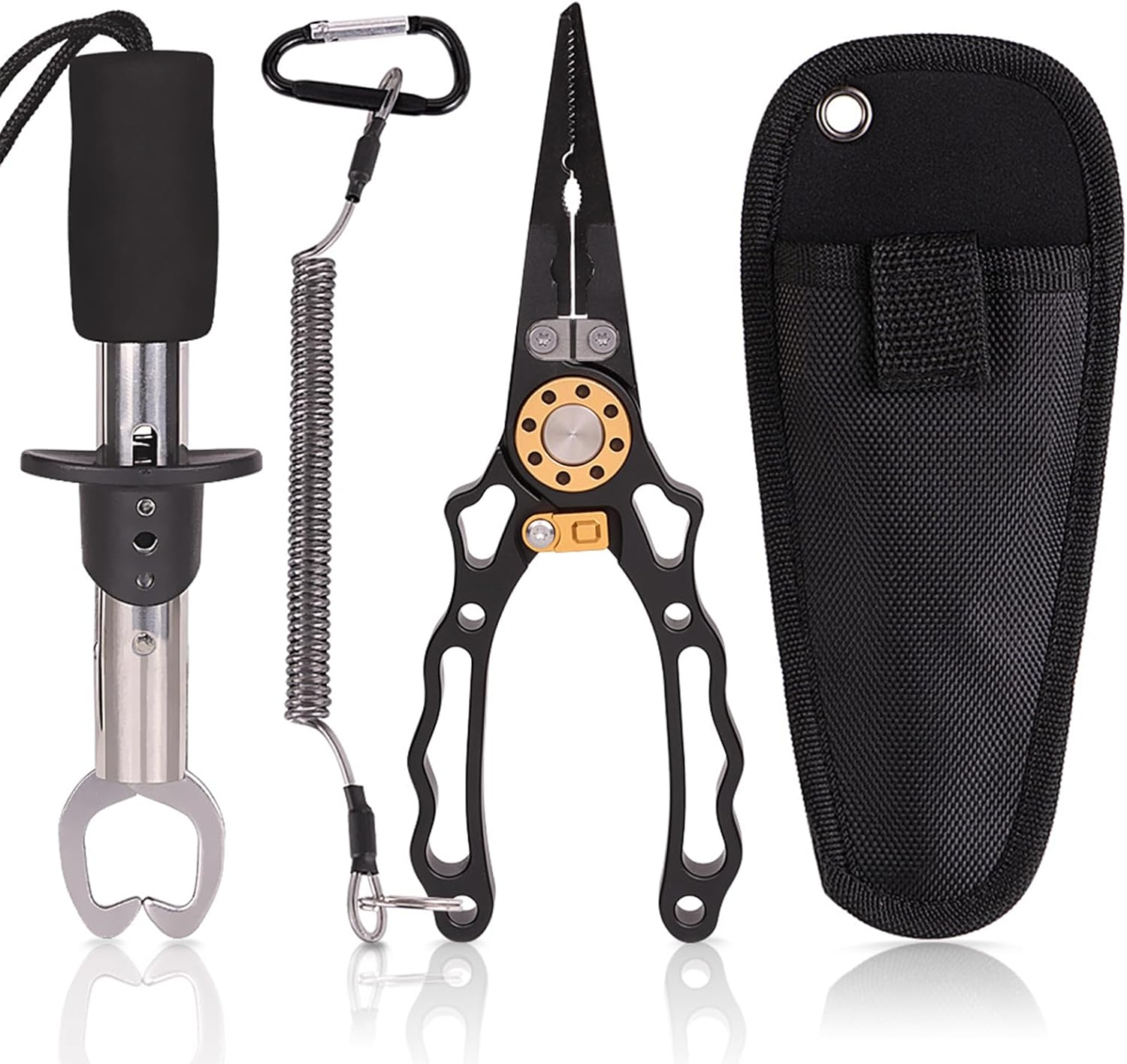 Cozioz Multi-Function Fishing Pliers &ndash; Fly Fishing Gear, Fish Lip Gripper, Hook Remover, Split Ring Tool, and Ice Fishing Accessory image number 1