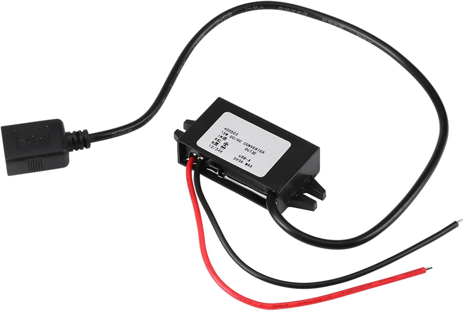 DC-DC Converter, 12V/24V to USB 5V 3A Power Adapter, 95% Efficiency, Waterproof Silicone Design for Car Audio, LED Screen, Solar Energy Generation image number 3