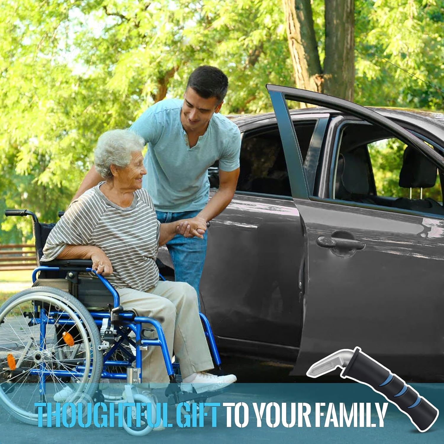 Milifox 2Pcs Car Door Support Handle PVC and Vehicle Assist Strap for the Elderly and Disabled with Nonslip Pads Break Window Portable for Easy Traveling. image number 6