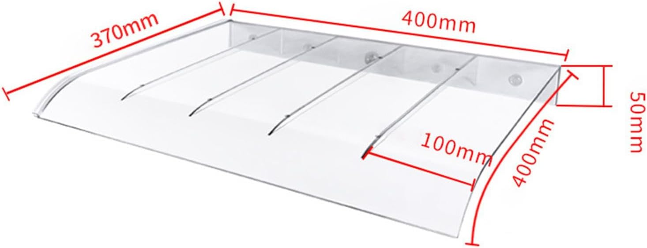 Qianly Door Awning Transparent Canopy Front Door Awning Patio Front Door Patio Awning Canopy, 40X40Cm Lxw image number 5