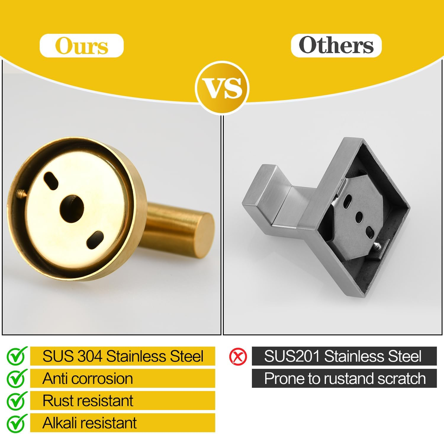 2/4/8 Pack Towel Hooks, Robe Hook, Bathroom Coat Hook Wall Mounted, SUS304 Stainless Steel Bathroom Hooks, Towel Hook for Bedroom Kitchen Hotel Office(8 Pack Matte Black) image number 6