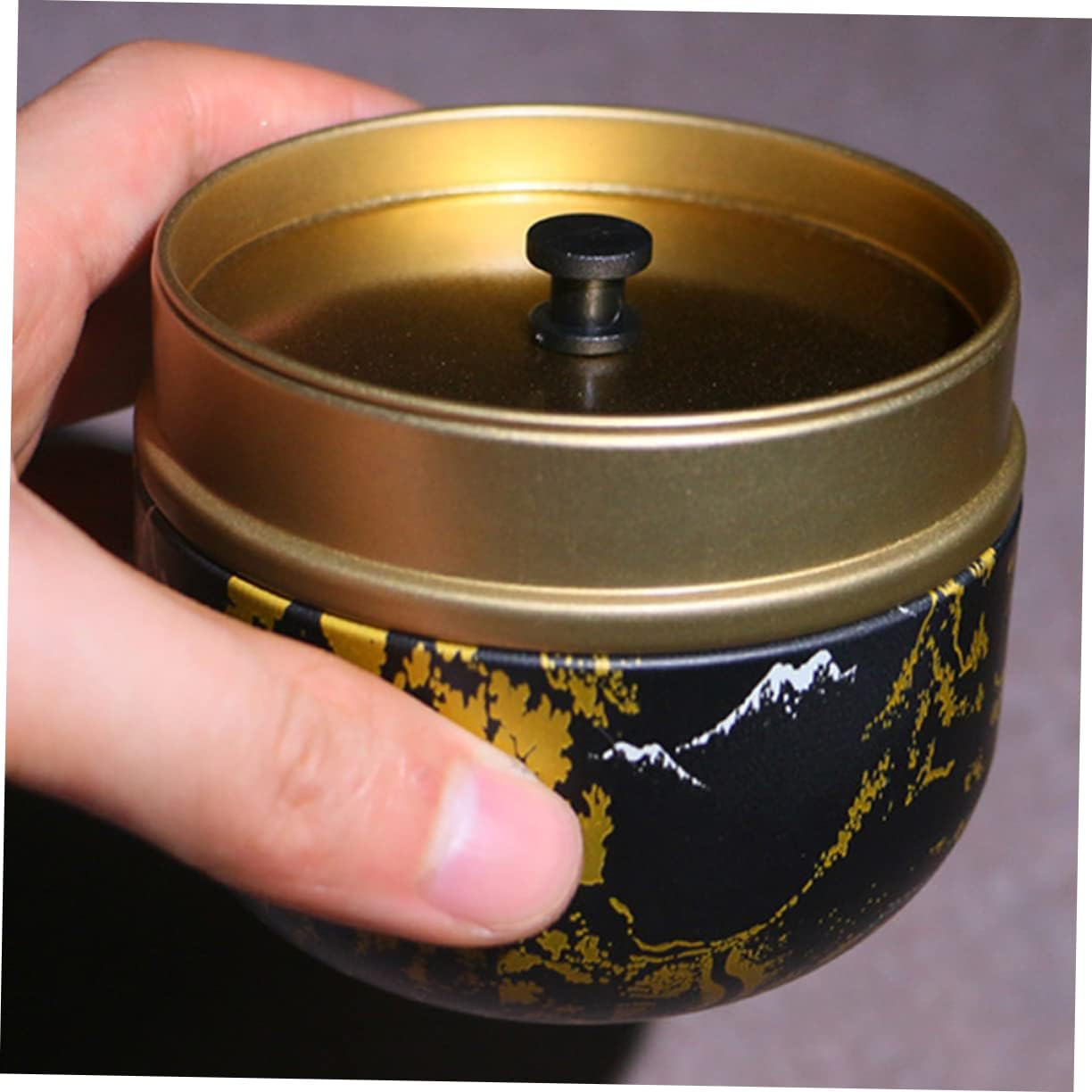 NAMOARLY 4Pcs Mini Tea Can round Shape Metal Tinplate Sealed Tea Jar Storage Box for Home Use image number 1